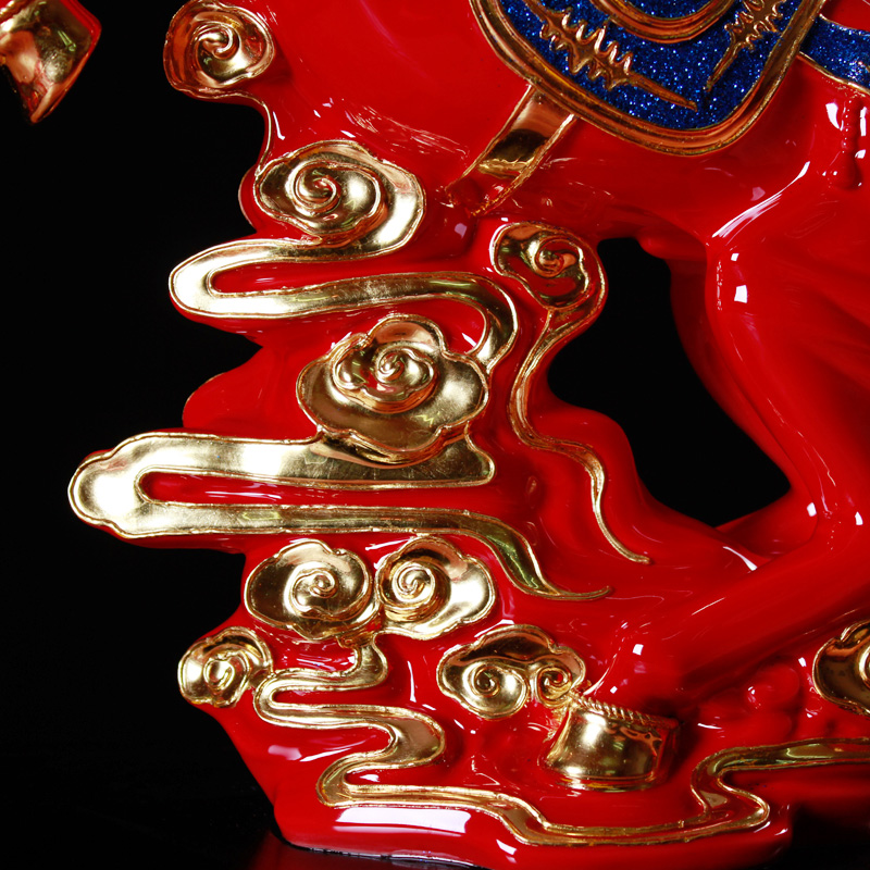 True sheng Chinese red porcelain decorating household act the role ofing is tasted furnishing articles to paint line carve creative decoration housewarming gift horse