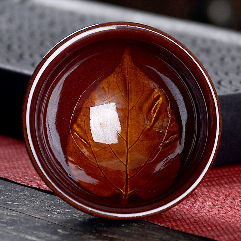True sheng creative temmoku light tea tea leaves glass ceramic masters cup light tea tea set single cup bowl