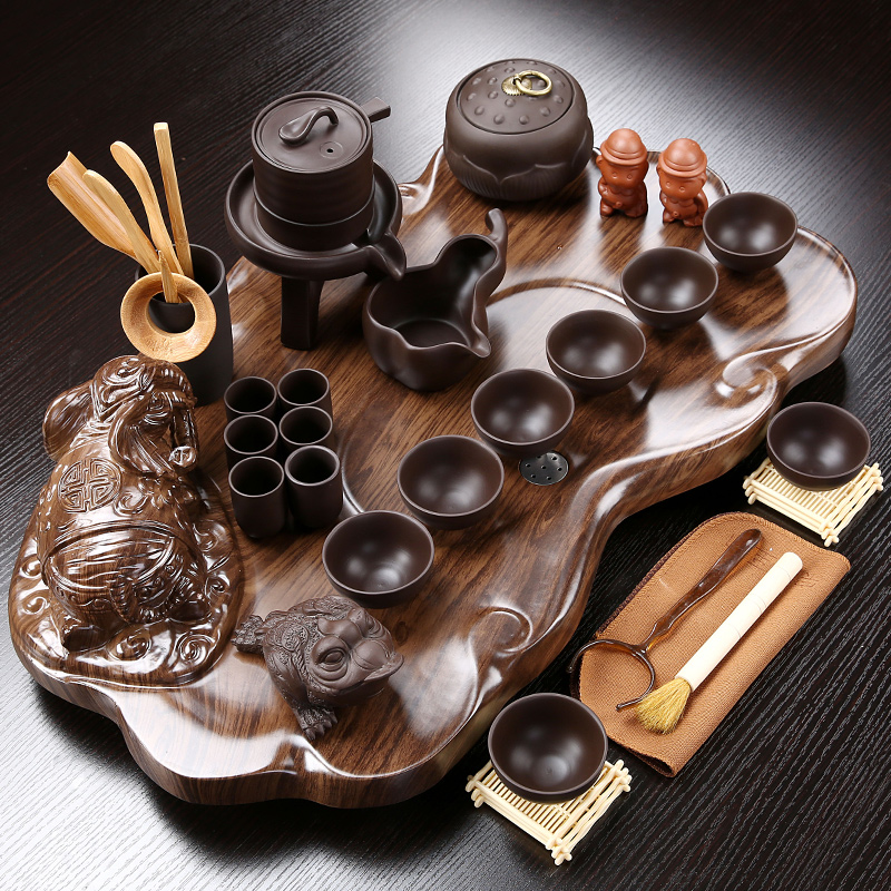 True sheng rosewood tea tray was set a complete set of kung fu tea set ceramic tea pot - calving cups domestic Chinese teapot