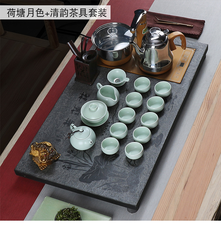 True sheng sharply stone tea tray was set automatic four unity tea tray of a complete set of kung fu tea tea tea of a complete set of sea