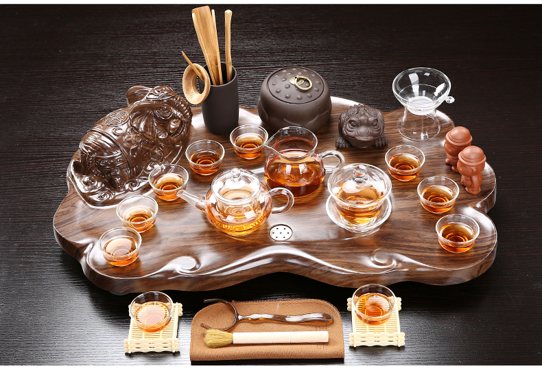 True sheng rosewood tea tray was set a complete set of kung fu tea set ceramic tea pot - calving cups domestic Chinese teapot