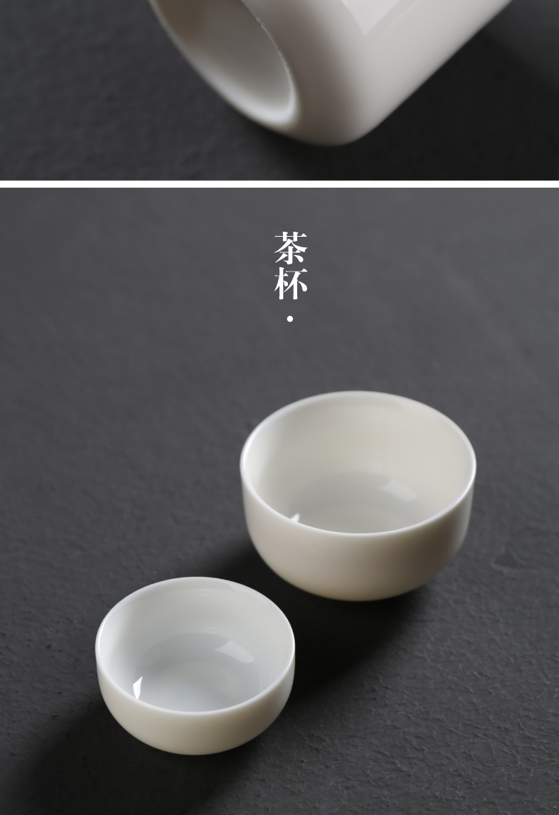 True travel sheng white porcelain tea set a pot of two cups of portable package crack cup teapot gift individual cups