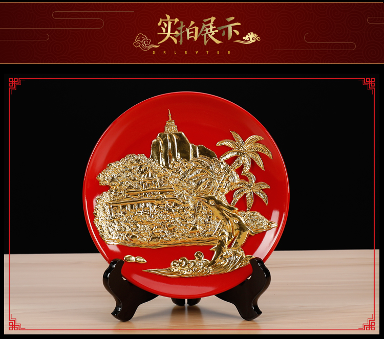 Really sheng xiamen special paint line carve gulangyu ceramic decoration plate bracket furnishing articles rich ancient frame household decoration