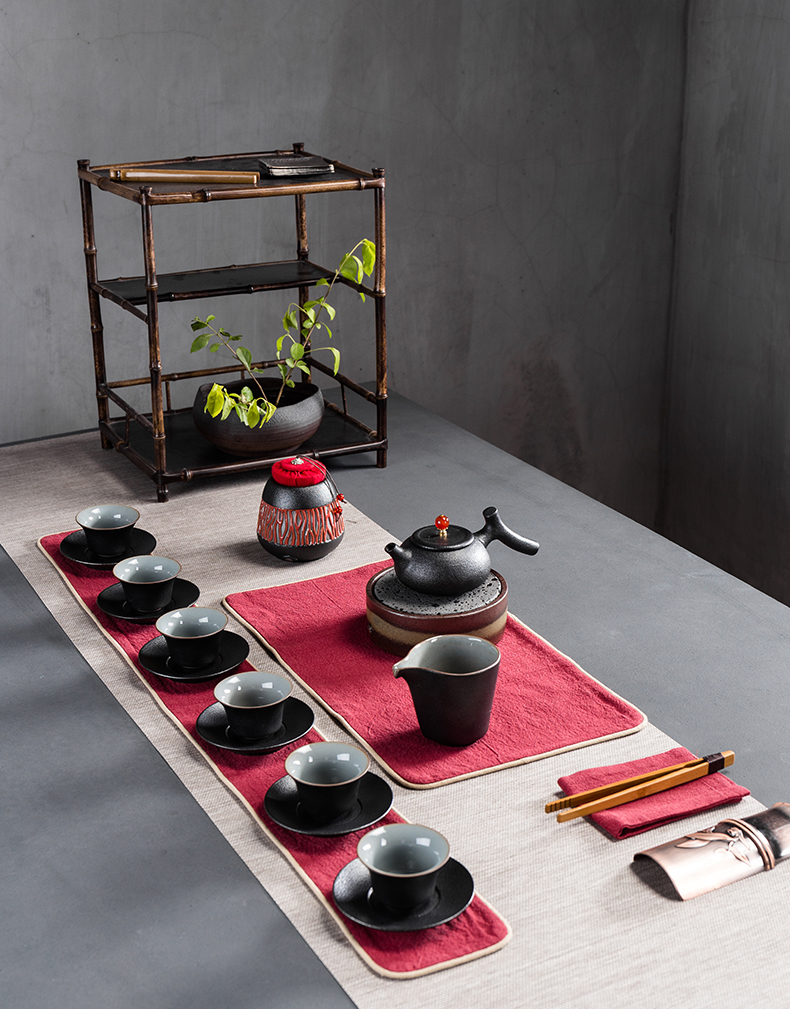 True sheng kung fu tea set suit of black ceramic teapot teacup restoring ancient ways of a complete set of Japanese coarse TaoChan tea tea