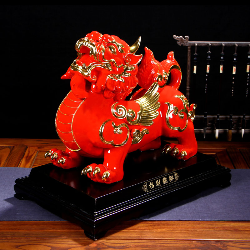 Really sheng lucky the mythical wild animal and paint line carve home furnishing articles ceramics handicraft decoration ideas sitting room feng shui decorations