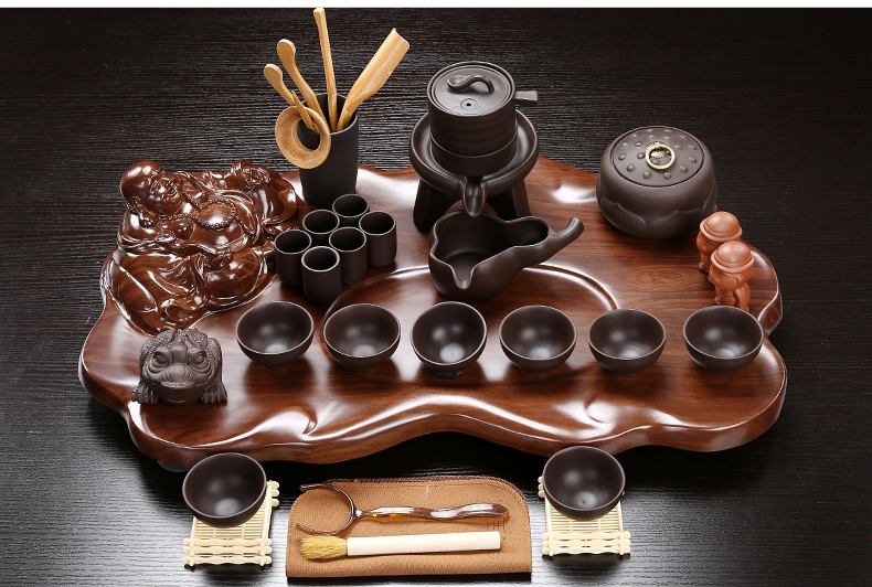 True sheng rosewood tea tray was set a complete set of kung fu tea set ceramic tea pot - calving cups domestic Chinese teapot