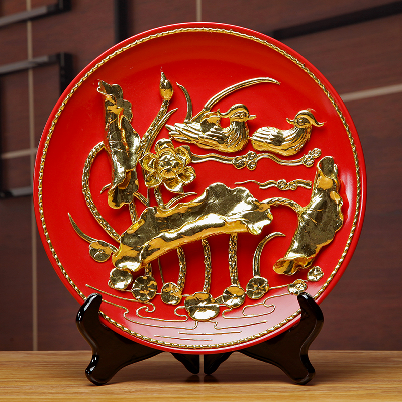Really sheng paint line carve ceramic hang dish girlfriend home furnishing articles wedding present practical creative decorations
