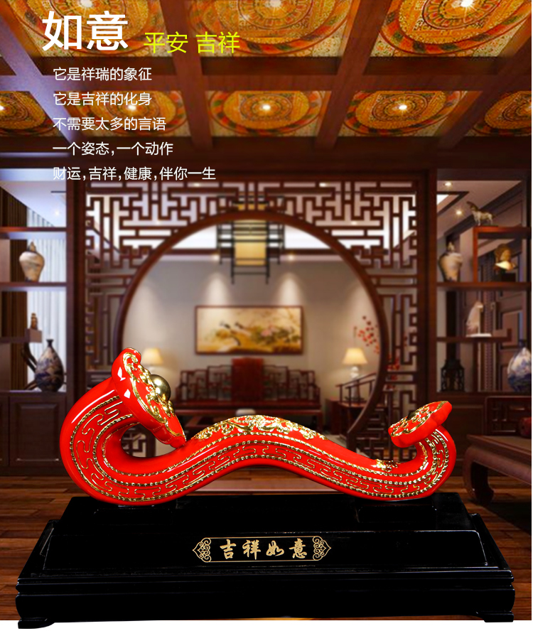 Really sheng min porcelain macro boutique the opened China red porcelain ceramic ruyi high - grade home furnishing articles version into the sitting room