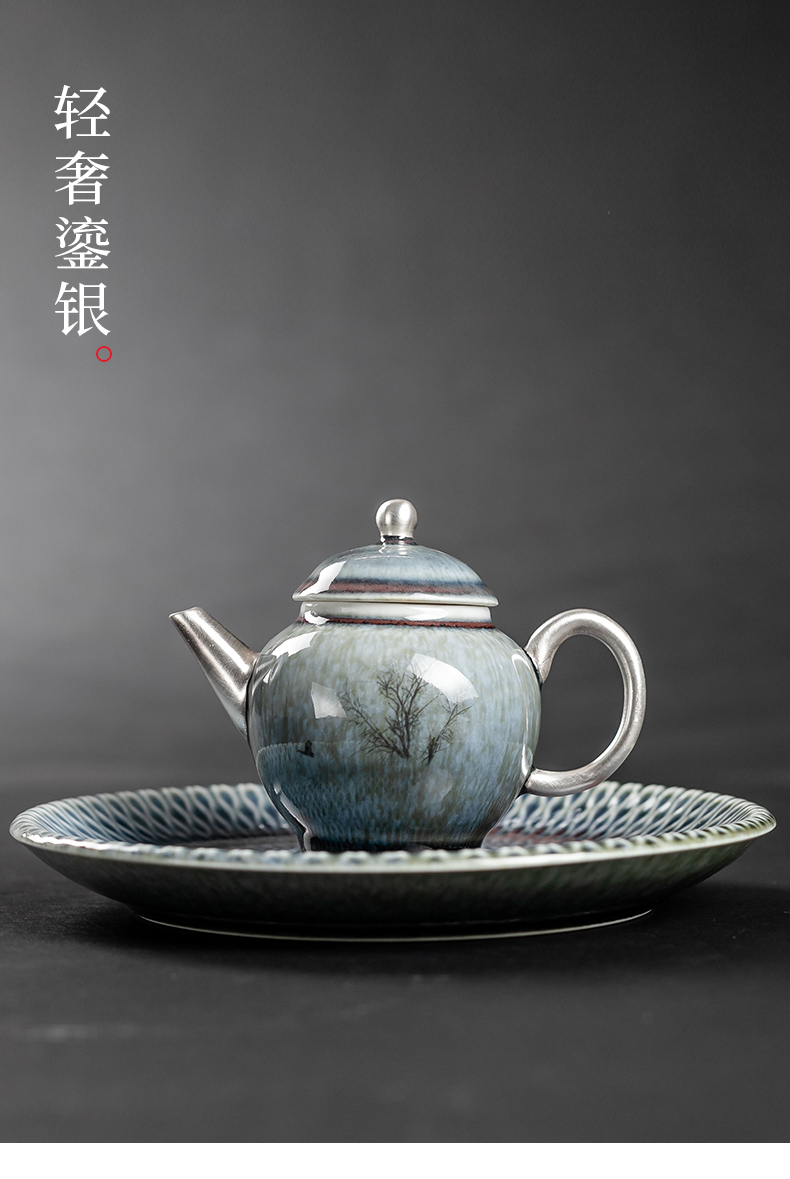 True sheng coppering. As silver tea set the whole up ceramic kung fu tea tea tea cup household gifts