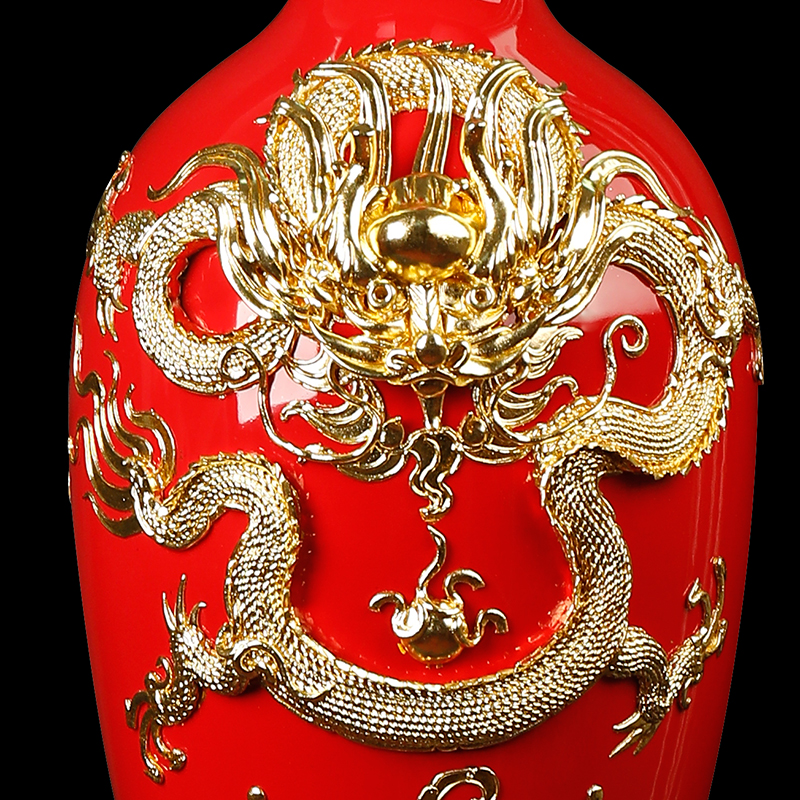 Really sheng paint line carve ceramic arts and crafts of Chinese vase furnishing articles with gold foil classical Chinese style household rich ancient frame, Joe