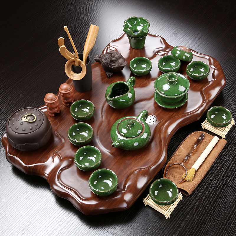 True sheng rosewood tea tray was set a complete set of kung fu tea set ceramic tea pot - calving cups domestic Chinese teapot