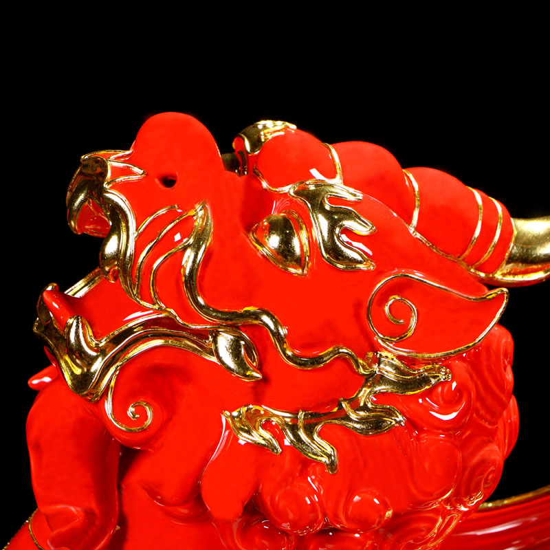 Really sheng lucky the mythical wild animal and paint line carve home furnishing articles ceramics handicraft decoration ideas sitting room feng shui decorations