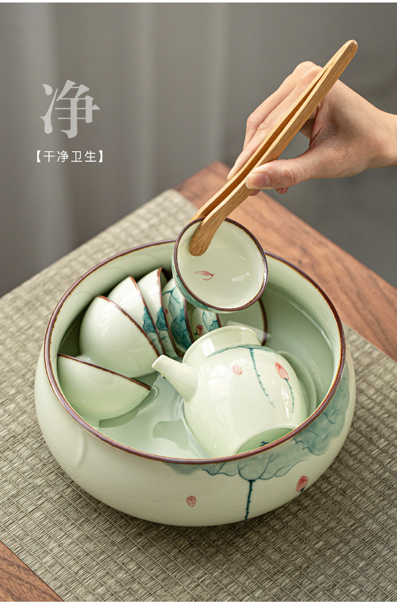 True sheng hand - made celadon tea suit household kung fu tea cups porcelain tureen tea pot dry mercifully consolidation