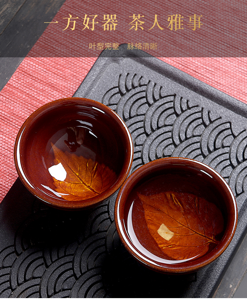 True sheng creative temmoku light tea tea leaves glass ceramic masters cup light tea tea set single cup bowl
