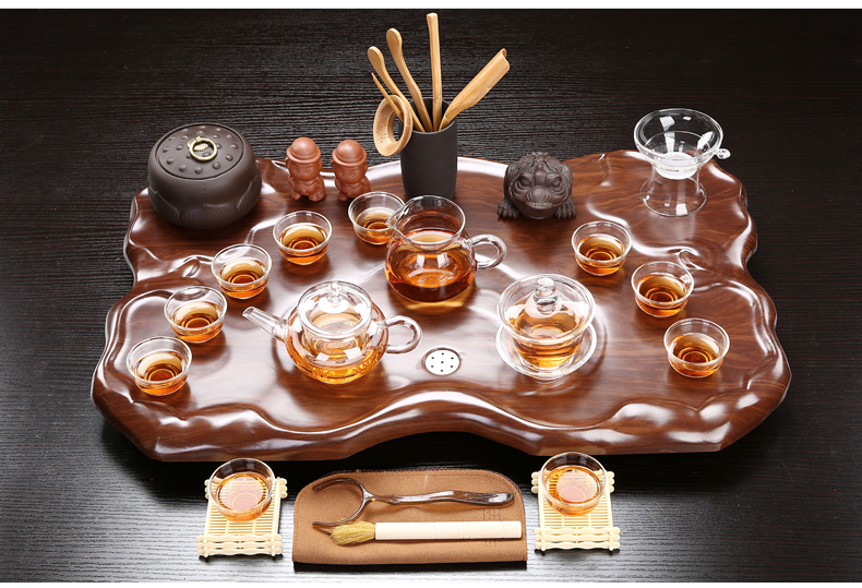 True sheng rosewood tea tray was set a complete set of kung fu tea set ceramic tea pot - calving cups domestic Chinese teapot