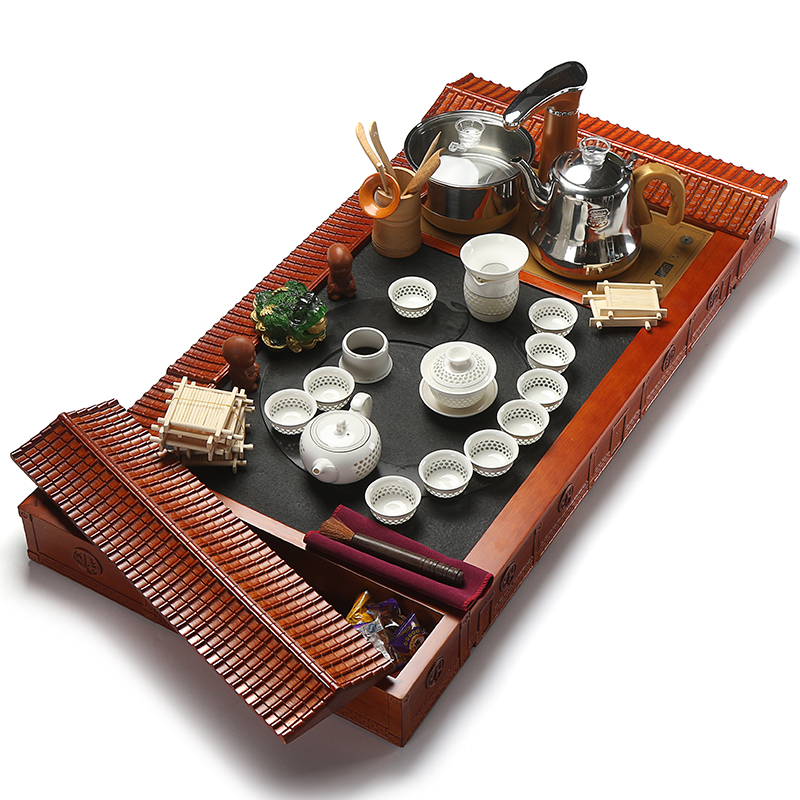 Really sheng hua limu tea tray was solid wood blocks sharply stone tea tray tea tea sea induction cooker automatic tea set