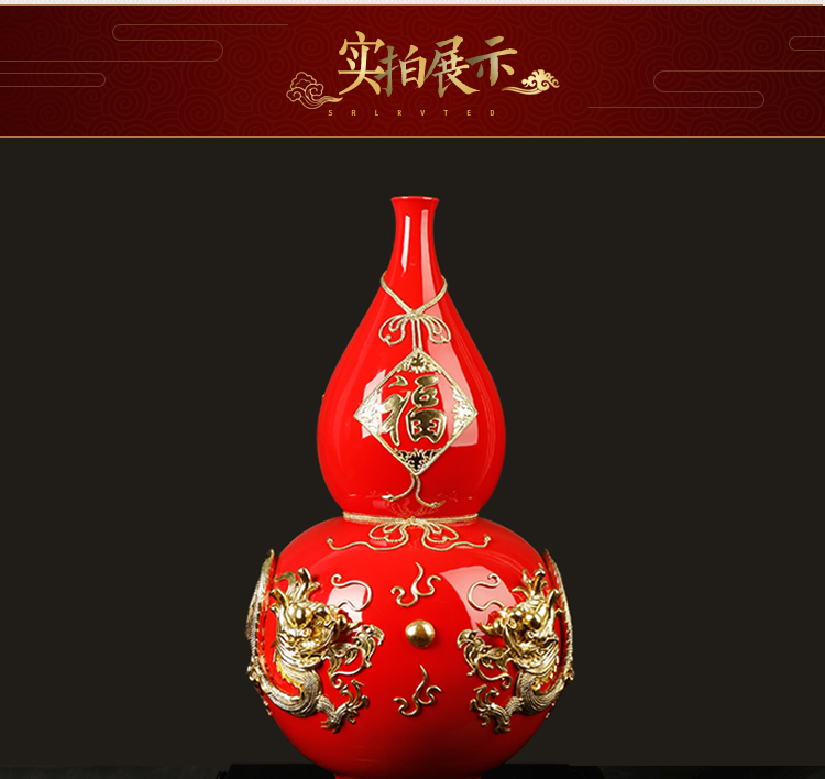 Really sheng paint line carve ssangyong offer f ceramics furnishing articles furnishing articles handicrafts gourd ferro, auspicious birthday birthday