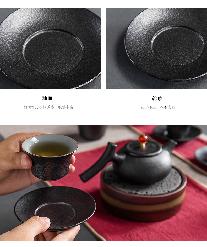 True sheng kung fu tea set suit of black ceramic teapot teacup restoring ancient ways of a complete set of Japanese coarse TaoChan tea tea