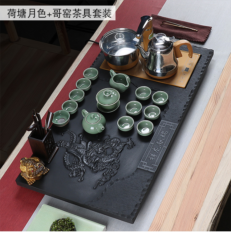 True sheng sharply stone tea tray of a complete set of tea set violet arenaceous kung fu tea tea tea taking. The Automatic drainage