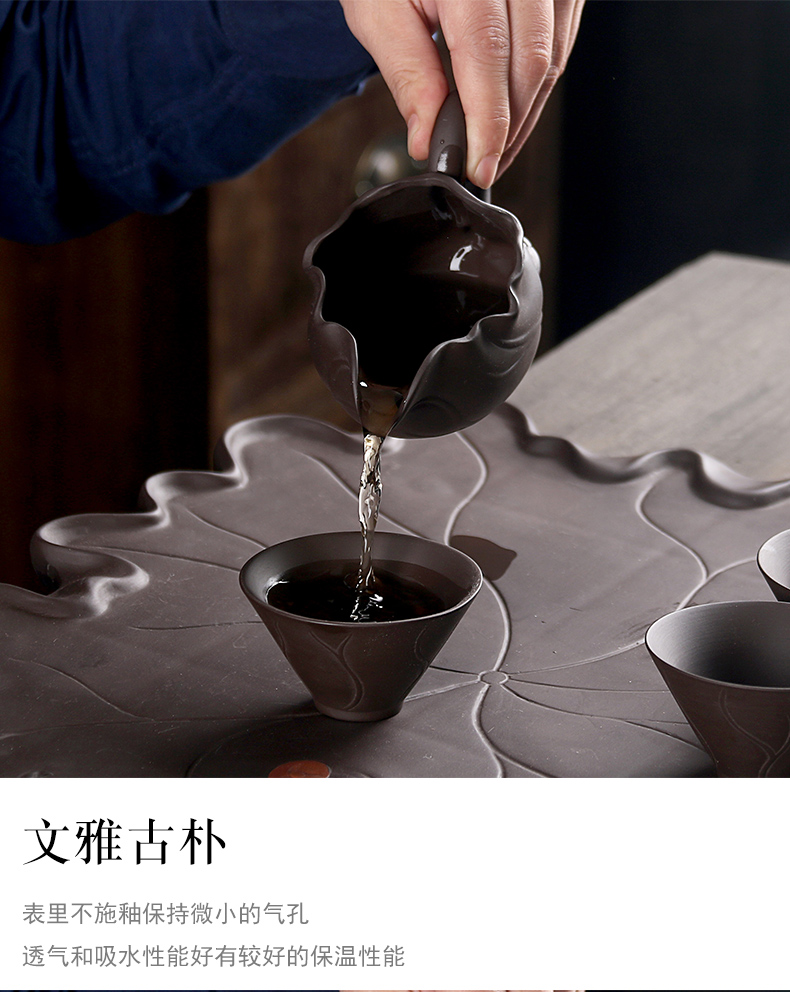 Really sheng originality of a complete set of violet arenaceous kung fu tea set automatically suit household contracted dry tea set tea cup teapot