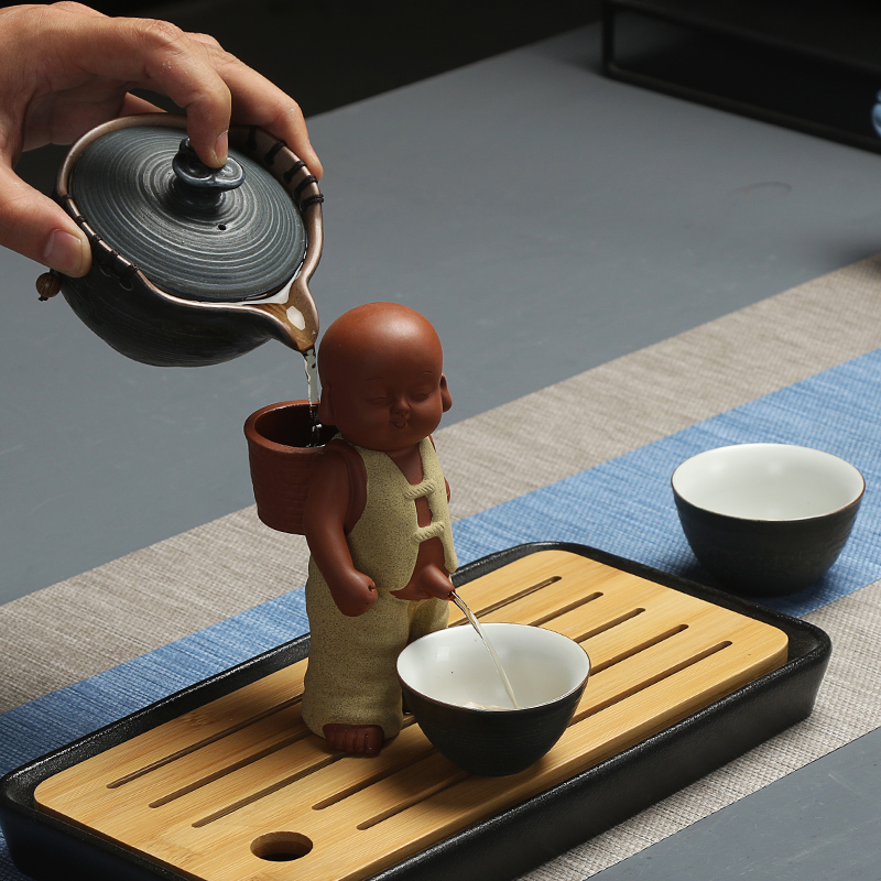 True color sand clay the lad urine tea accessories tea tray tea pet furnishing articles purple sand spraying urine child pee little monks
