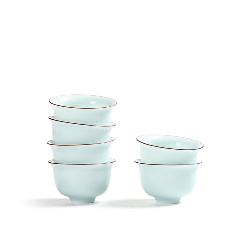 True sheng celadon shadow blue suit tureen ceramic teapot set of name plum green kung fu tea set of a complete set of tea cups
