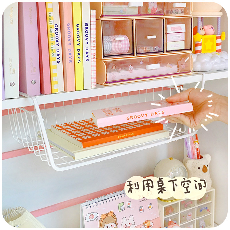 Buy one get one free student dormitory table hanging basket dormitory storage artifact kitchen good things desk wardrobe layered partition