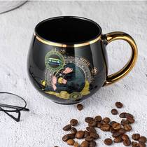 Fantastic animal Grindelwald sins around the water Cup sniff holding gold black gold mug new bone china coffee cup