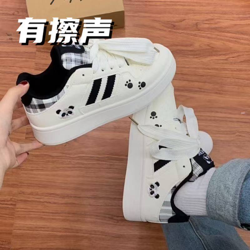 Zhao Lusi's Same Style Thick-Soled Popular White Sneakers 2025 Autumn and Winter New Chic Niche Versatile Student Non-Slip Shoes