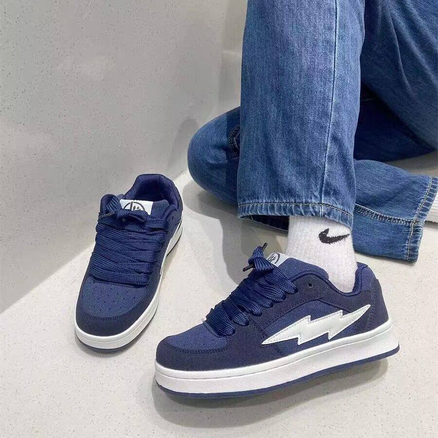 35-43 Blue Lightning Sneakers for Men and Women 2025 New Versatile Casual Sports Couple White Shoes Student Shoes