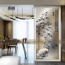 New Pint Art Glass Living Room Partition moving door Decorative Screen Cabinet Aisle Bifacial Color Painted steel Baking Varnish Hsinchu
