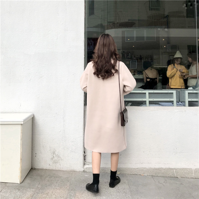 Áo khoác len nữ dài phần phiên bản Hàn Quốc 2018 thu đông mới áo khoác dài hai mặt nữ rộng áo măng tô nữ