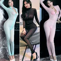 Đồ lót khiêu dâm của phụ nữ dọc đôi dây kéo cardigan jumpsuit miễn phí gợi cảm siêu hấp dẫn phối cảnh đồ ngủ chặt chẽ quan lot nam