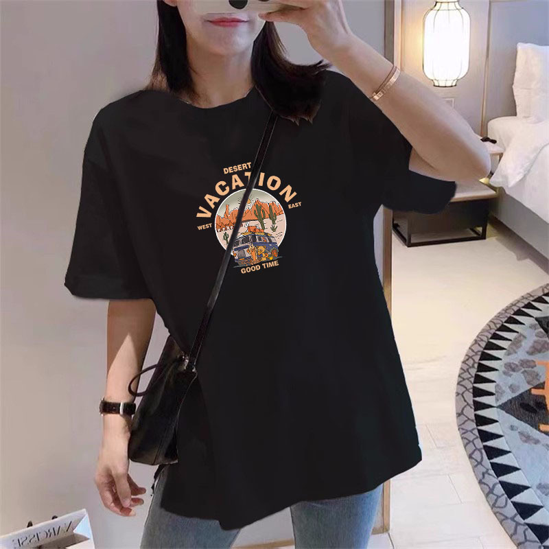 2025 Summer New Maternity Wear Pure Cotton Black Slit Short-Sleeved T-Shirt Women's Loose Large Size Top Base Shirt