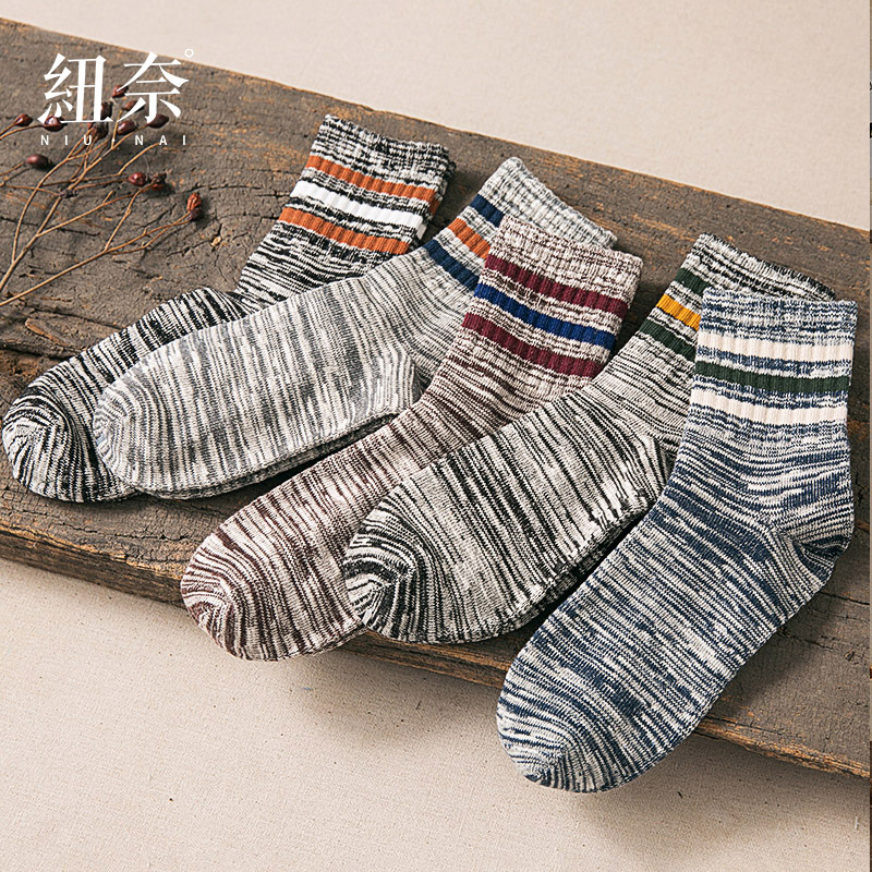 Newnay Socks Men's Midbarrel Socks Cotton South Korea Deodorant Men's Autumn Winter Sweating Movement Trends Male Socks-Taobao