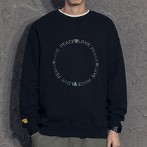 Reflective letters national tide loose plus velvet clothes men autumn and winter trend wild Tide brand ins mens coat