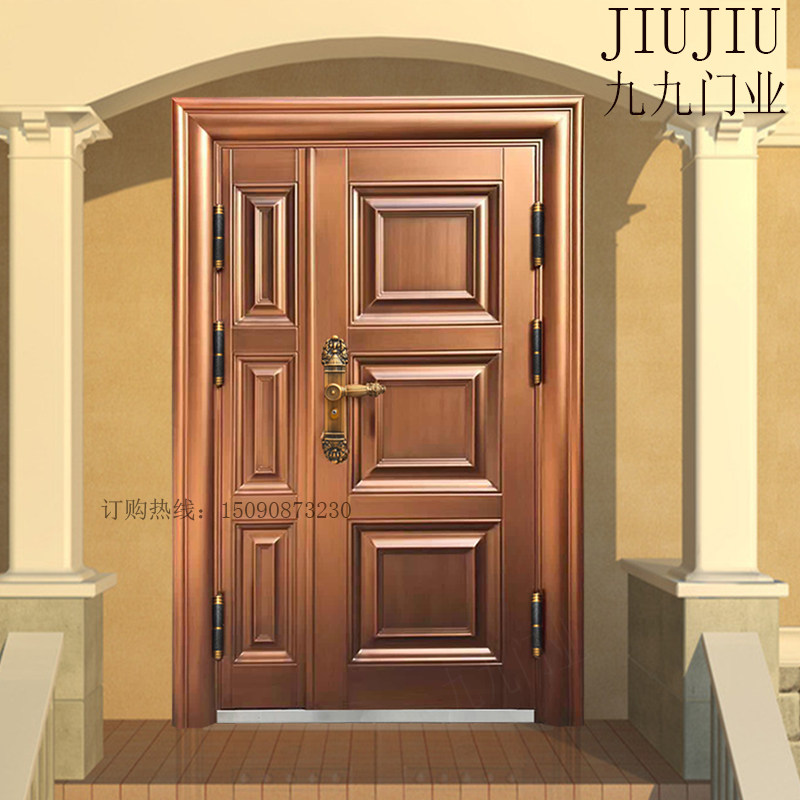 Anti-theft door child mother door imitation copper door sunscreen class A door entry door entry door villa door security door can be customized