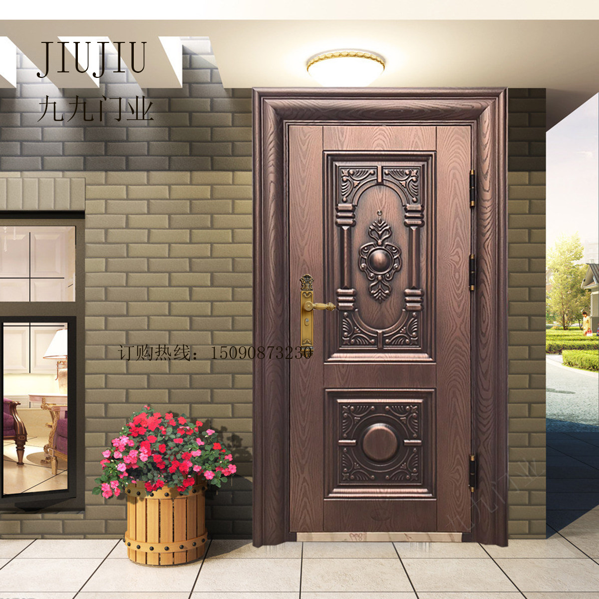A grade anti-theft door fine copper plate copper door single door door balcony door door door to door door can be customized