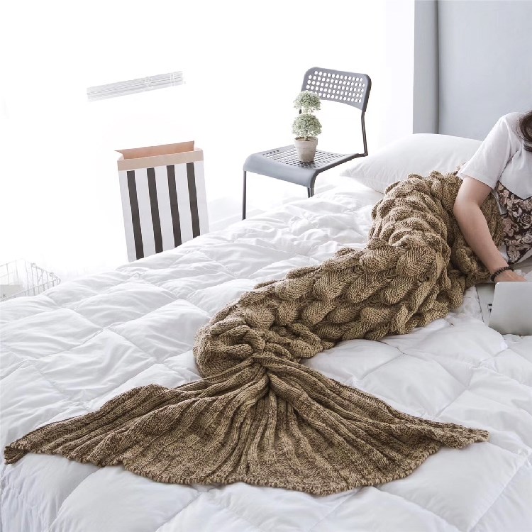 Giấc mơ Nest nàng tiên cá nữ thần chăn mền chăn thường chăn sofa đan chăn gối ngủ trưa chăn trang trí bằng lắp ráp mềm - Ném / Chăn chăn lông cừu loại nào tốt