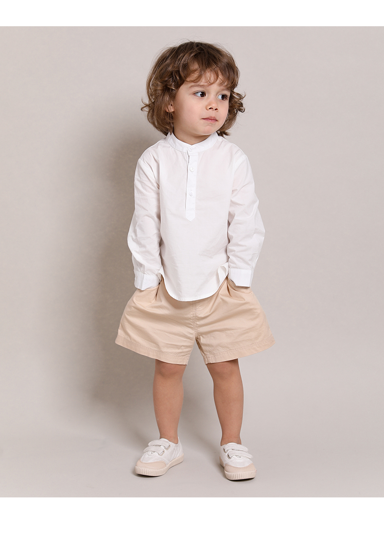 Áo 3 cho bé áo chống nắng cotton trắng 2019 hè mới cho bé mặc áo chống muỗi 1-6 tuổi - Áo sơ mi sơ mi kẻ sọc cá tính cho bé