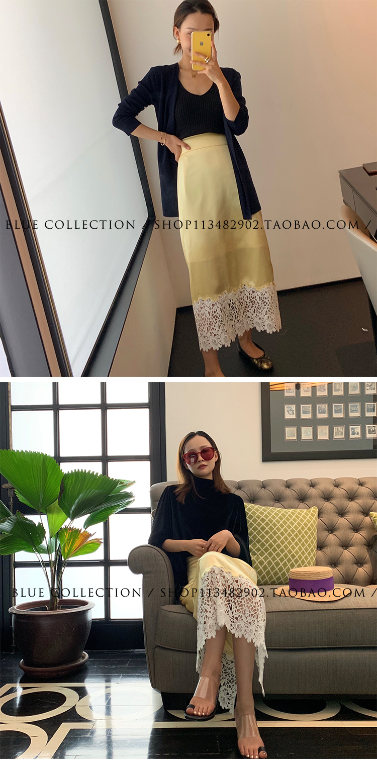 BLUE BỘ SƯU TẬP 2019S / S Váy lụa - Váy chân váy cá tính