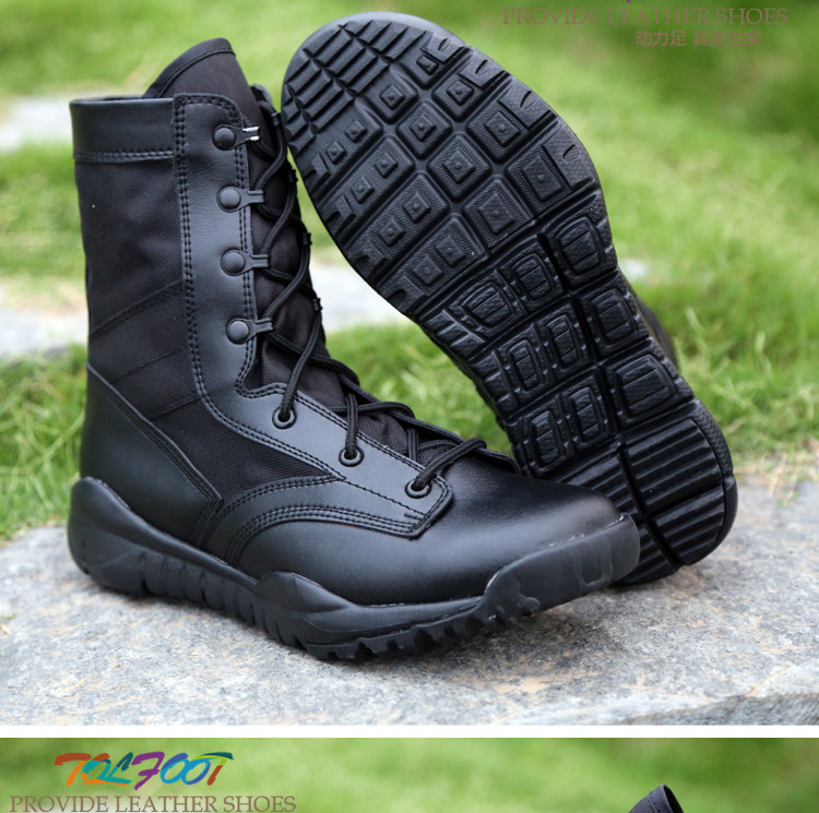 Boots militaires en cuir - Ref 1397129 Image 15