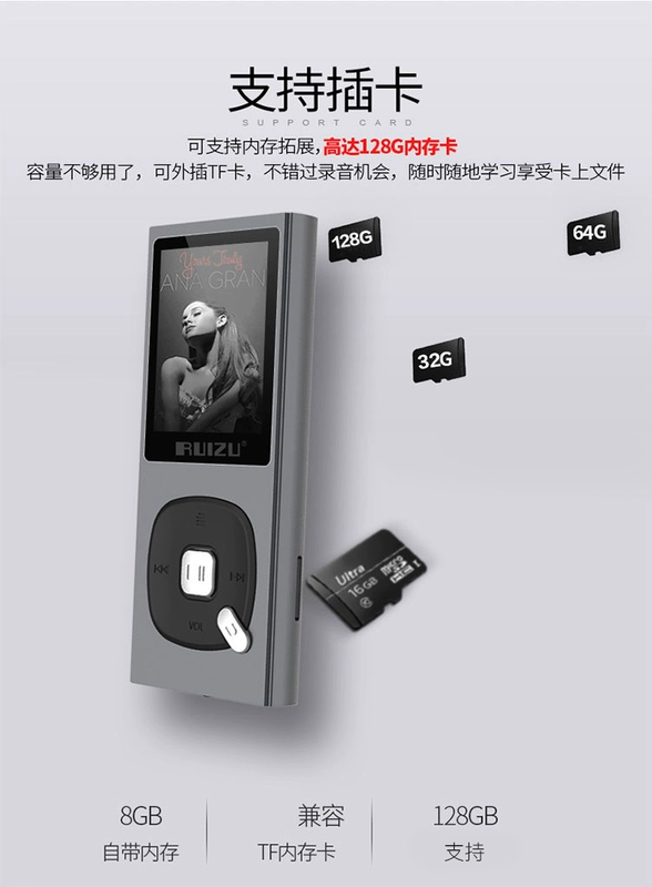 Lời bài hát mp3 siêu mỏng hiển thị trình phát nhạc P3 mp4 chính hãng MP5 nhỏ u đĩa sinh viên walkman thẻ cắm thẻ điện tử cuốn sách di động đang học tiếng Anh P4 - Máy nghe nhạc mp3 máy nghe nhạc giá rẻ