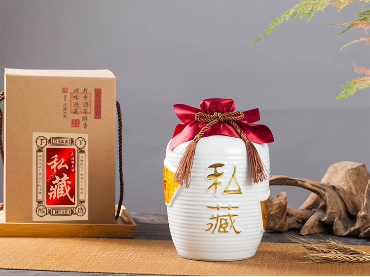 Chai rượu vang gốm 3 kg Jingdezhen rượu vang jar thủ công nồi rượu vang rỗng rượu vang rượu vang trắng đóng gói container niêm phong ba pound rượu vang lon ly uống rượu vang đỏ cao cấp