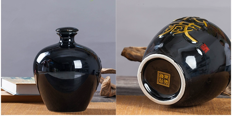 Chai rượu vang gốm 3 kg Jingdezhen rượu vang jar thủ công nồi rượu vang rỗng rượu vang rượu vang trắng đóng gói container niêm phong ba pound rượu vang lon