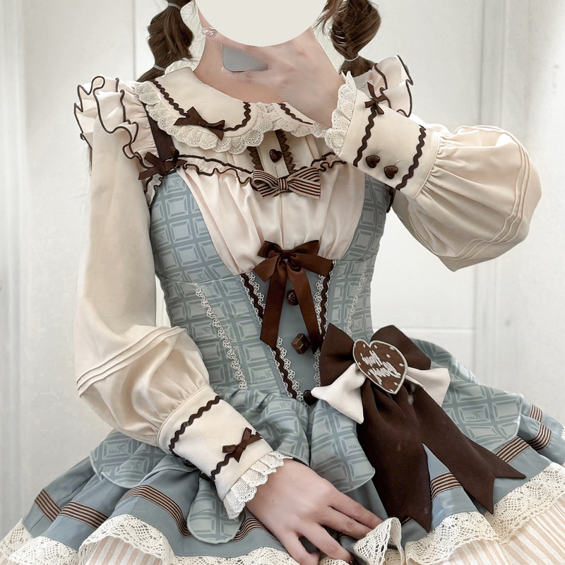 【45 Days to Look Thin】Hawthorn Berry Lolita Long Sleeve Doll Collar Thickened Shirt for Autumn and Winter