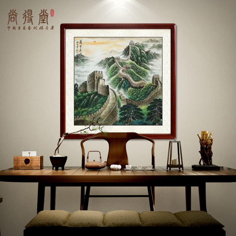 Shangdetang Chinese painting hand-painted the Great Wall backing map office decoration painting porch bucket hanging painting living room calligraphy and painting