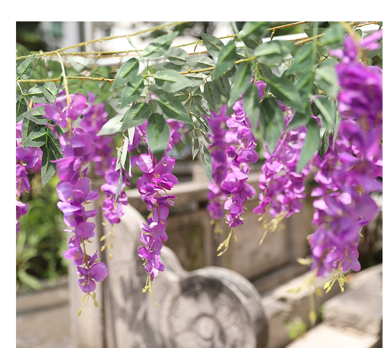 Mô phỏng giả hoa wisteria mây trang trí ống cống chặn nhựa xanh cây nho dải điều hòa không khí quanh co lá xanh - Hoa nhân tạo / Cây / Trái cây