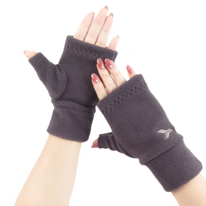 Half Finger Glove Female Winter Warm Care Wrist Dew Finger Gloves Male Students Typing Short a rocking grain suede soft and comfortable 100 lap