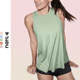 Sports vest blouse women's loose fitness vest women's outer wear quick-drying long sports T-shirt sleeveless fitness clothes thin